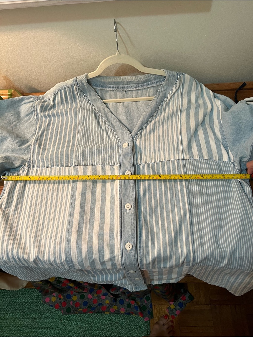 Vintage 100% cotton denim baseball shirt jersey XL - Picture 4 of 8
